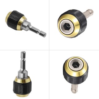 Giá đỡ mũi khoan phát hành nhanh 60mm Thanh nối dài tự khóa với chuôi lục giác 1/4 Inch Bộ chuyển đổi mũi tuốc nơ vít cho máy khoan điện hoặc dụng cụ cầm tay thép không gỉ từ tính đa năng