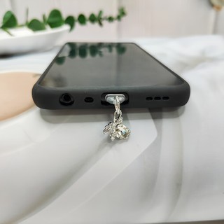 Điện thoại di động Cắm chống bụi diy Hợp kim nơ Mặt dây chuyền kim cương Trang trí điện thoại di động