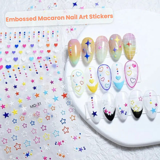 Nail Art Nhãn dán móng tay ngôi sao năm cánh, hình ngôi sao rỗng, màu sắc, hình trái tim, trang trí móng tay, công cụ làm móng cho tiệm nail
