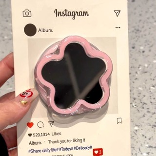 Ins Pink Flower Mirror Giá đỡ từ tính Thích hợp cho điện thoại di động MagSafe Hấp phụ mạnh Máy tính để bàn Giá đỡ lười biếng