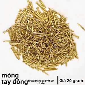 Đinh đồng đầu tròn mini dùng cho gỗ, chất liệu đồng thau, màu vàng, bề mặt mịn