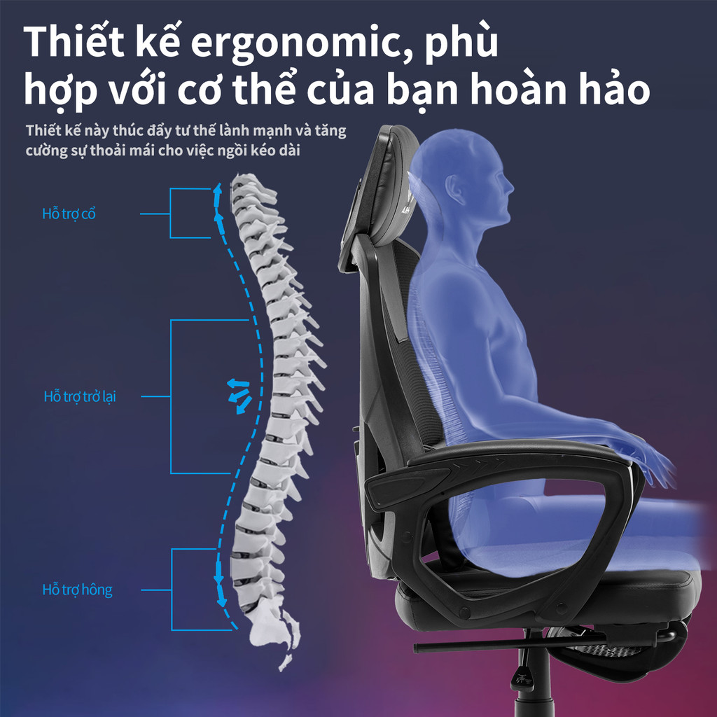 BRTHORY ghế gaming công thái học ghế gameming giá rẻ xoay 360 độ hiện đại Ghế chơi game ngả lưng có chỗ để chân, vận chuyển nhanh | BigBuy360 - bigbuy360.vn