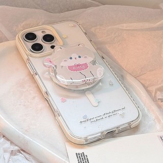 Ốp Lưng Điện Thoại iPhone 11 12 13 14 15 16 Pro Max Silicon Trong Suốt Chống Rơi Phim Hoạt Hình Hàn Quốc Puppy