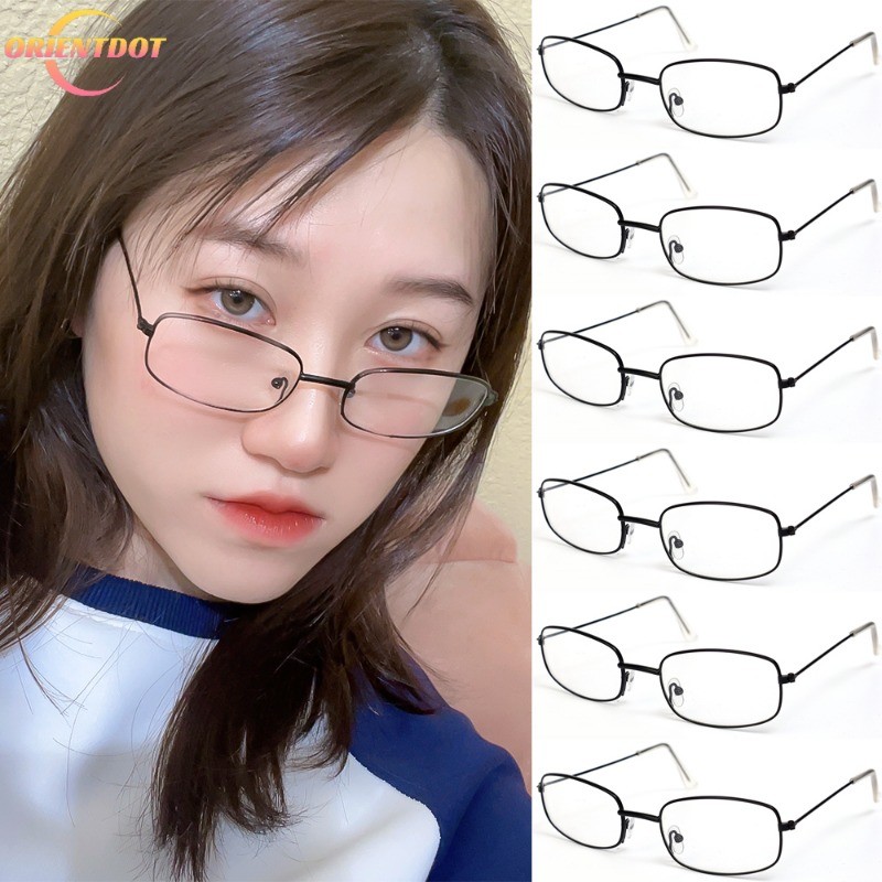 Kính khung kim loại cổ điển thời trang Ống kính trong suốt Khung hẹp Unisex Phụ kiện thời trang