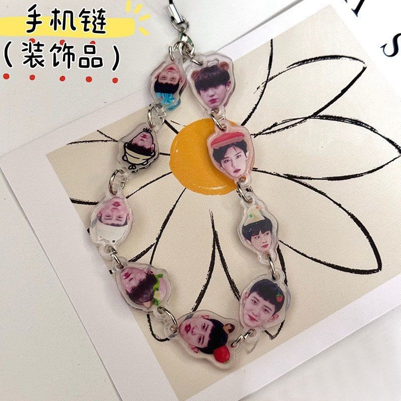 Bán Sản phẩm mới exo Móc khóa Park Chanyeol Wu Sehun Dây chuyền điện thoại di động Ngoại vi Baekhyun Mặt dây chuyền Acrylic Ngoại vi Quà tặng Hỗ trợ sinh viên Chất lượng cao