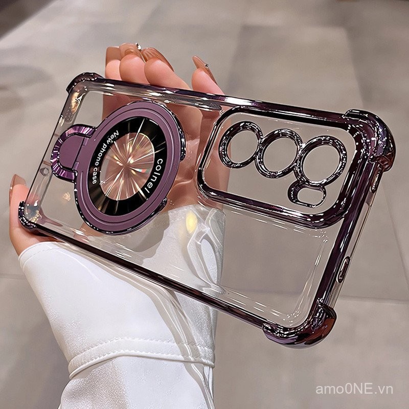Ốp lưng OPPO A3X A3 A5 Pro, giá đỡ nhẫn, ốp điện thoại từ tính, bảo vệ camera, chân đế chống sốc, vỏ silicone mềm