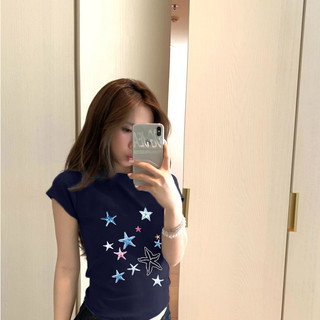 áo baby tee ôm body Xanh đậm áo girl phố mùa hè kiểu nữ sexy style xinh chất áo thun  Eleclassm