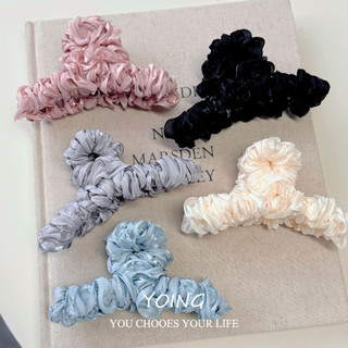 Yoing / Nhẹ Nhàng Vải Mercerized Xếp Ly Kẹp Nữ 2025 Phong Cách Mới Đầu Lưng Cá Mập Kẹp Tóc Phụ Kiện