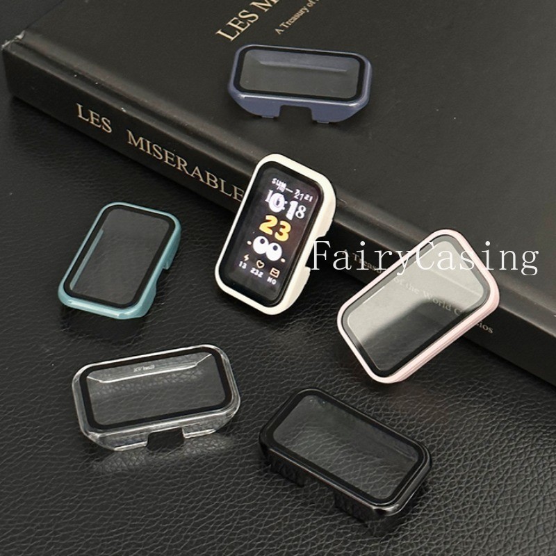 Ốp Lưng Cho Huawei Band 10 9 8 Kính Cường Lực Bảo Vệ Màn Hình PC Cứng Bảo Vệ Cản Cho Huawei Band 10 Phụ Kiện