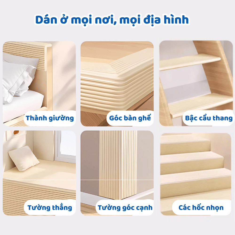Dải Bảo Vệ Dán Tường Chống Va Đập Cho Trẻ, Xốp Dán Bảo Vệ Trẻ Không Hại Tường Dài 2 Mét