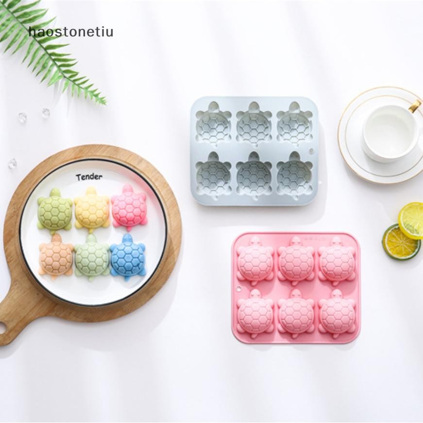 HA 6 Liên Tục Hình Rùa Khuôn Silicon Hoạt Hình Rùa Chocolate Khuôn Kẹo Pudding Khay Handmade Xà Phòng Bánh Khuôn n