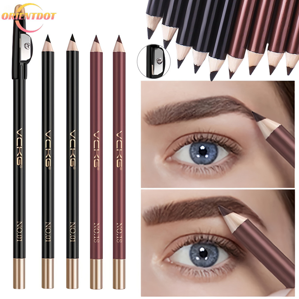 Bút chì kẻ mày bằng gỗ Microblading có mài - Bút kẻ mắt cà phê đen / đen tự nhiên - Chống thấm nước, lâu trôi