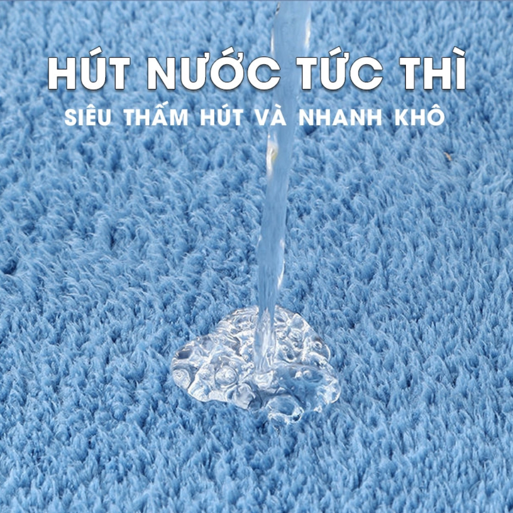 Thảm Trải Sàn Cashmere Lông Cừu Mềm Mại, Thảm Dài Chùi Chân Hoạt Hình Thấm Hút Decor Phòng Ngủ