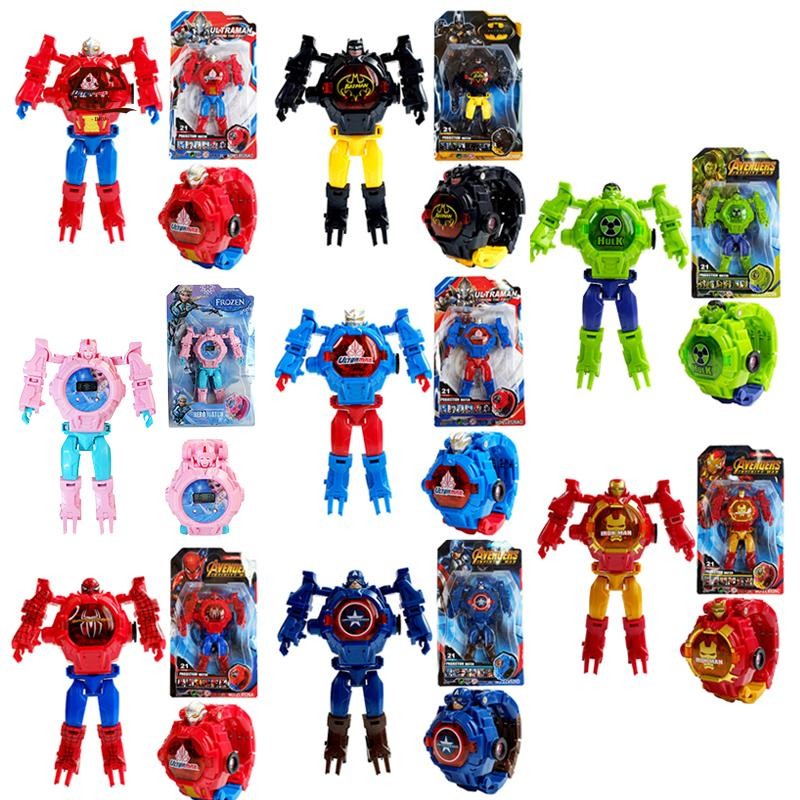 Thời Trang Trẻ Em 3D Chiếu Đồng Hồ Robot Biến Dạng Đồng Hồ Đồ Chơi Điện Tử Hoạt Hình Đồng Hồ Cho Bé Trai Bé Gái