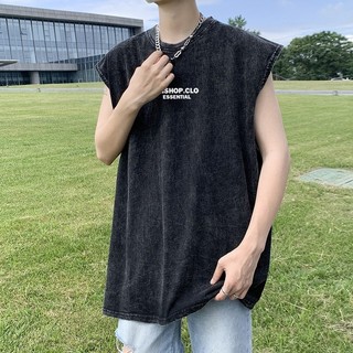 LOCAL BRAND Áo Tantop Bii Nhỏ Wash Phong Cách Unisex Form Rộng - Áo Ba Lỗ Sát lách wash đen Ullzang tay lỡ nam nữ Cotton