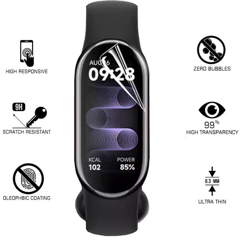 Xiaomi Mi Band 10 9 8 7 Pro Active 6 5 4 4C, màn hình HD trong suốt chống trầy xước, miếng dán hydrogel bảo vệ