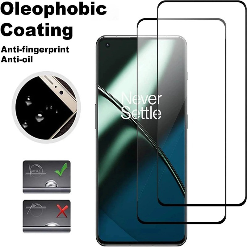 1-3 Chiếc Full Kính Cường Lực Cho OnePlus 13T 13R 13 10T 10R Bảo Vệ Màn Hình Điện Thoại Cho OnePlus 9RT 9R 9 8T 7T 7 6T 6 Plus 5G Full Cover Edge to Edge Phim Kính Cạnh Đen