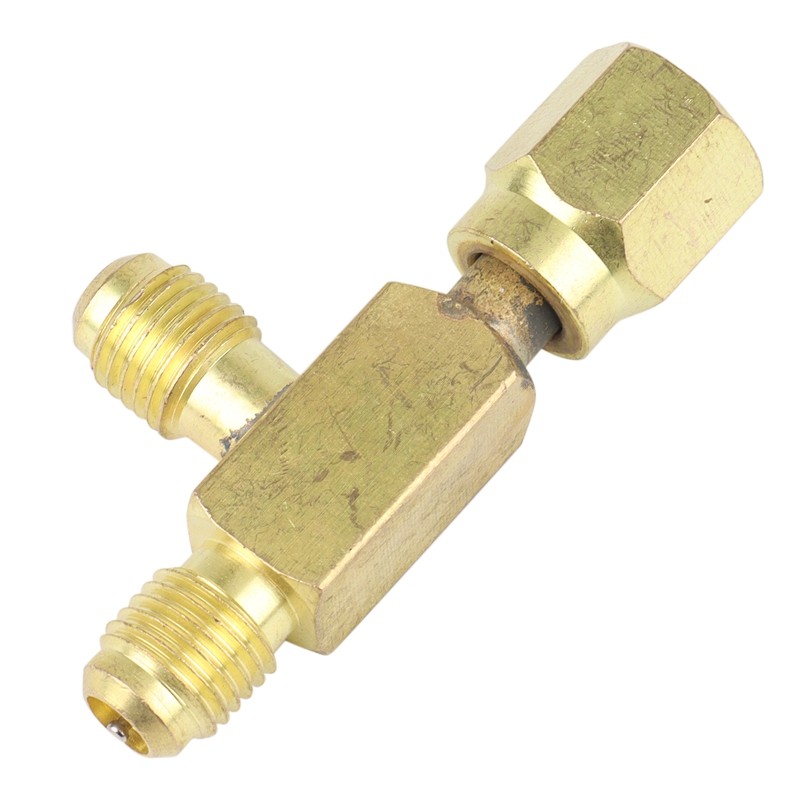 Bộ chuyển đổi Tee bằng đồng thau 1 / 4 inch Nam và Nữ SAE Flare Đầu nối xoay Lắp đặt điều hòa không khí tự động