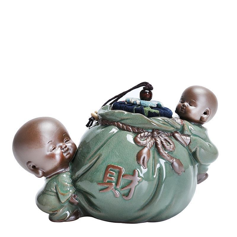 Trà Pet Little Monk Stoneware Đất Sét Tím Độc Đá Có Thể Nâng Cao Trà Pu 'er Nhỏ Trà Đen 5.30 Sáu Quý Ông Boutique Kín Có Thể