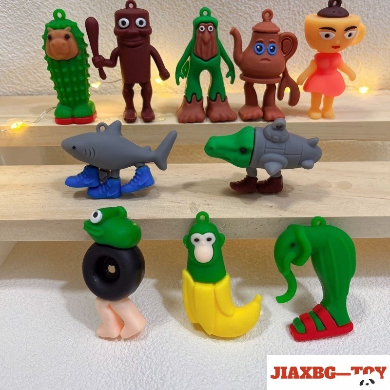 Brainrot Toys Porte-clés Pour Femme Et Homme, Tung Tung Sahur Figurines De Dessin Animé Imprimées En 3D, Présentation Et Décoration, Accessoire Décoratif Mignon Pour Sac, Cadeau De Collection Unique