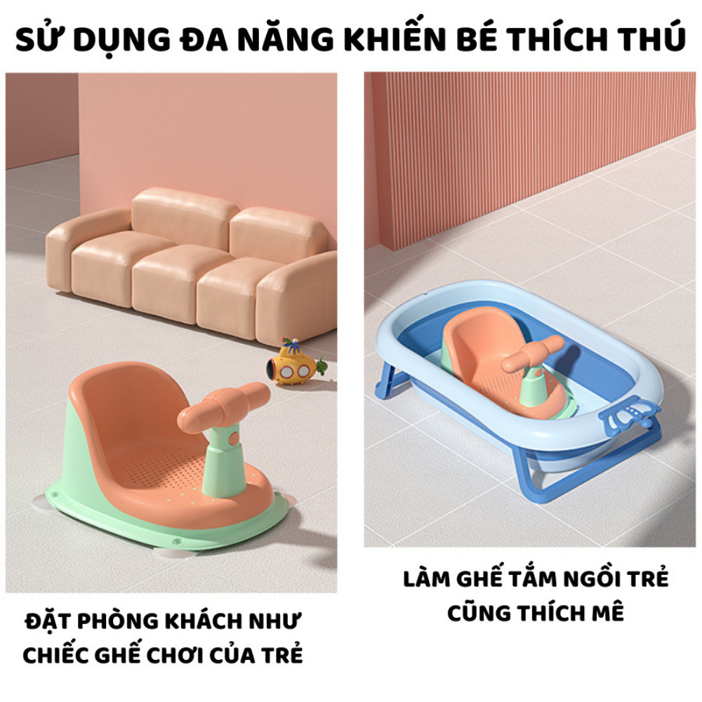 Ghế tắm ngồi chống trơn trượt cho bé, Ghế tập ngồi cho bé tiện lợi, ghế ngồi trẻ em đa năng Dinohome