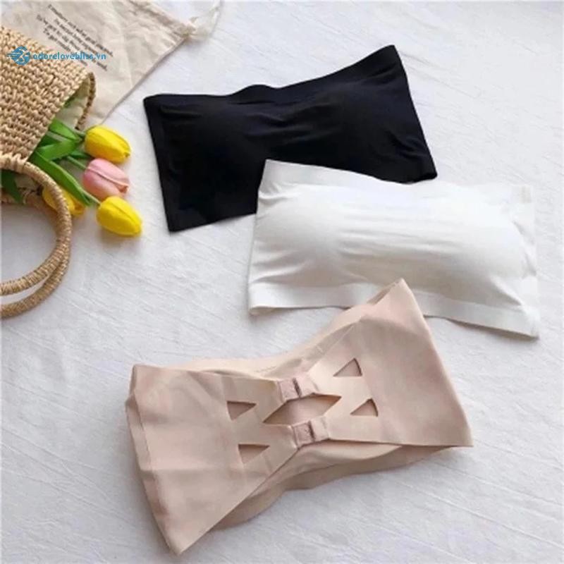 THÊM Liền Mạch Một Mảnh Ống Áo Nữ Có Thể Tháo Rời Miếng Lót Thân Thiết Cơ Bản Đen / Trắng / Da Nữ Áo Ngực quây Bandeau Đồ Lót