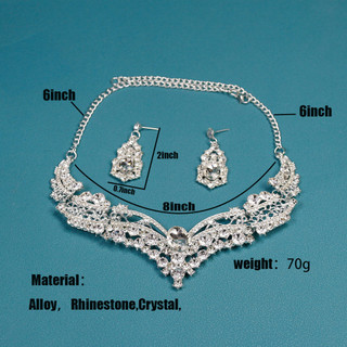 Phụ Nữ Đá Vòng Cổ Bông Tai Bộ Không Gây Dị Ứng Dazzling Phụ Kiệu Phù Dâu Cưới Hóa Trang