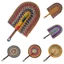 Quạt bện tay DARON, Họa tiết sọc đầy màu sắc Quạt dệt cỏ biển Bohemian, Quạt quay tay Nhẹ Tự nhiên Vintage Quạt làm mát mùa hè trong nhà