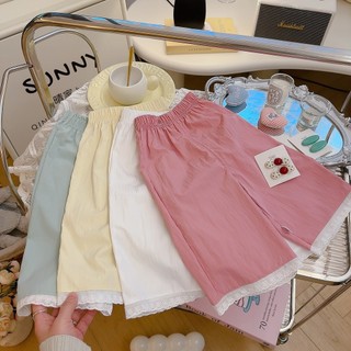 (6m-15Yrs) Quần crop thường ngày dành cho bé gái tuổi teen Quần rộng rãi Quần Palazzo mùa hè