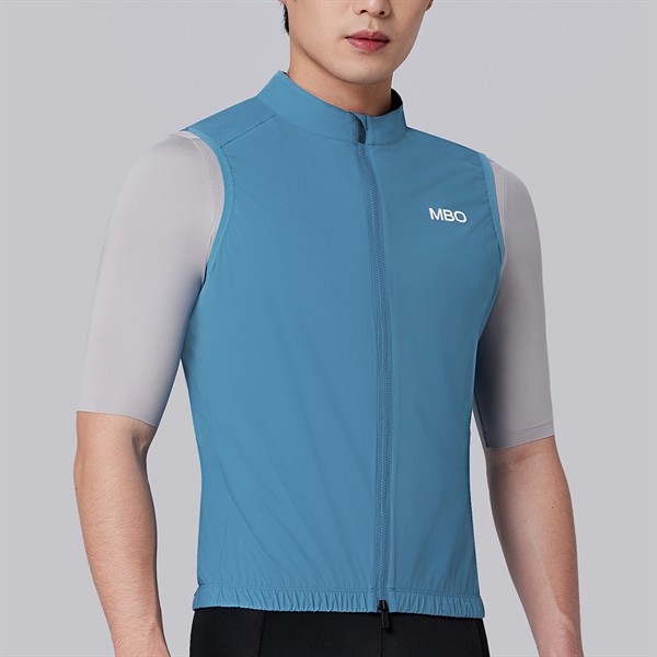 V320 - Áo Gió Gile Đạp Xe MBO Nam Enamel Blue, Áo Khoác Ba Lỗ Đạp Xe Thu Đông