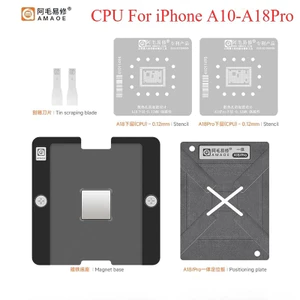 Amaoe A10 A11 A12 A13 A14 A15 A16 A17 A18Pro CPU BGA Reballing Stencil Cho iPhone Chip Sửa Chữa Tin Mẫu Bộ
