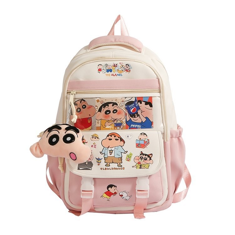 GC2 Crayon Shin-chan Ba Lô Dành Cho Học Sinh Dung Tích Lớn In Nhẹ Hoạt Hình Nữ Đi Học CG2