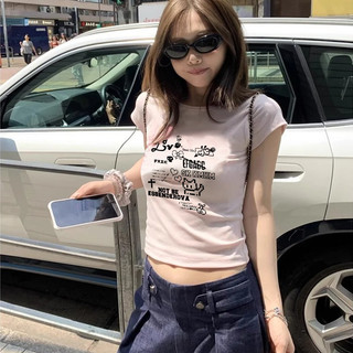 áo croptop âu mỹ hồng mùa hè cổ tròn chất style áo baby tee ôm body Eleclassm