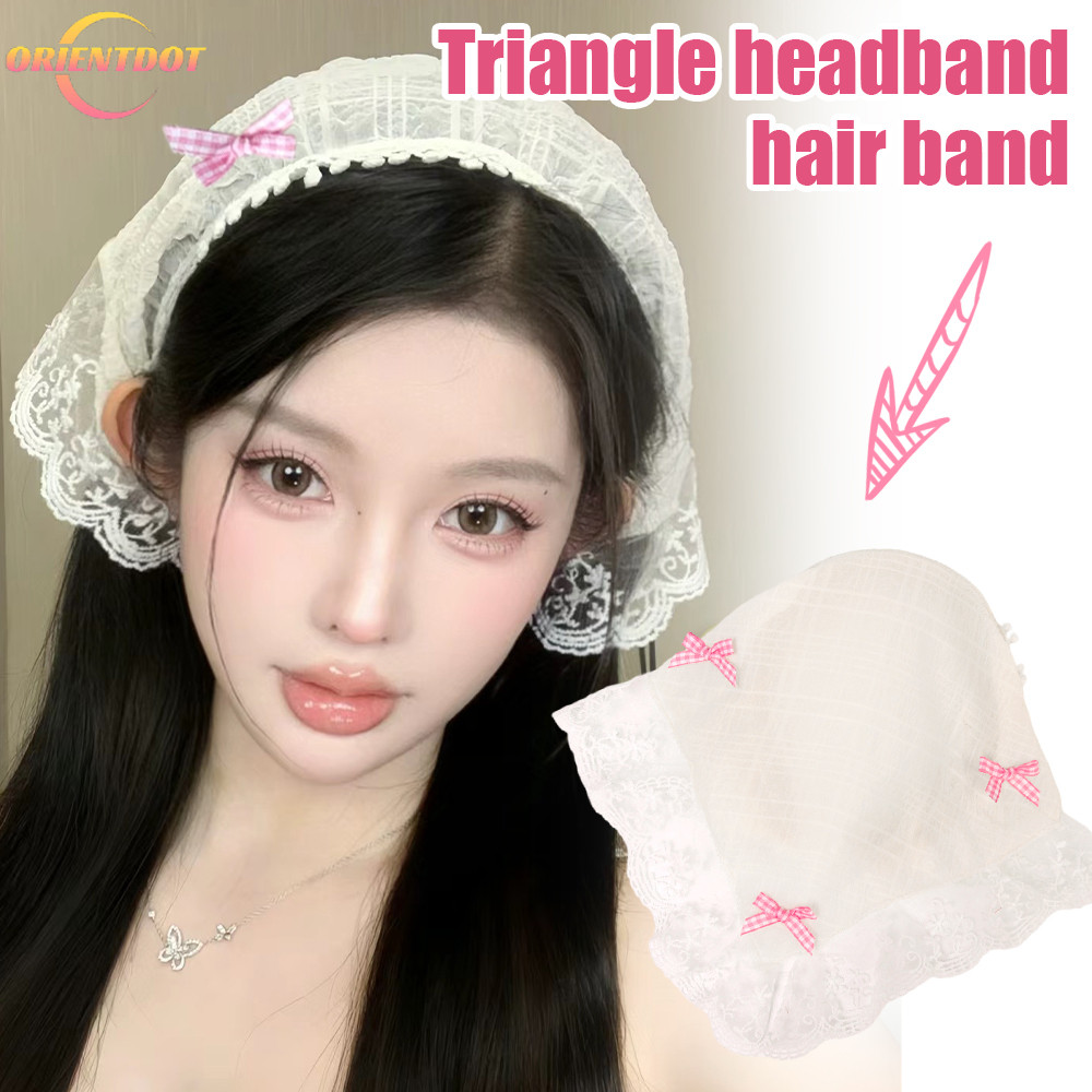 Dây buộc tóc hình tam giác ren ngọt ngào phong cách Pháp - Hoàn hảo cho mũ nón du lịch mùa hè
