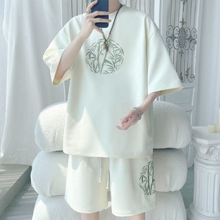 Bộ đồ nam style Trung Quốc, size lớn, set two món gồm áo ngắn tay và quầnshort, mã 619W