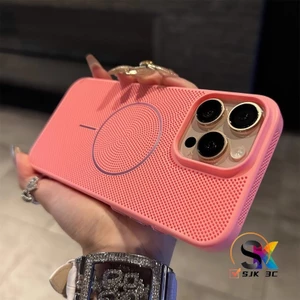 Ốp điện thoại Dopamine làm mát từ tính hình tròn mịn cho iPhone 11 12 13 14 15 16 Pro Max plus vỏ lỗ thông hơi tản nhiệt Vỏ chống sốc chống rơi