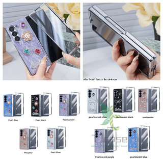 Vỏ keo nhỏ giọt mạ điện ngọc trai Samsung Galaxy Z Fold 7 Z Fold 6 / 5 / 4 / 3 Vỏ hoa hướng dương / nơ 3D Hàn Quốc