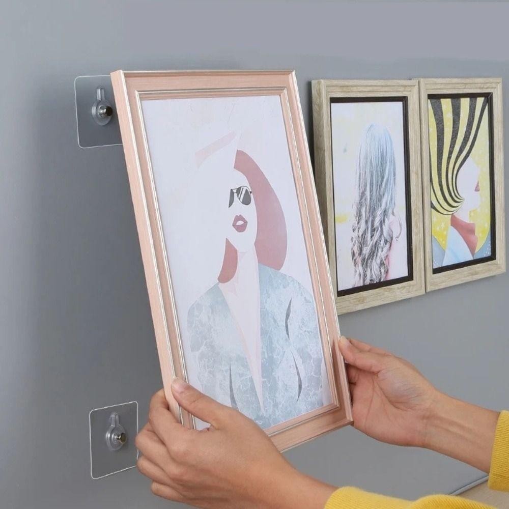 Móc khung ảnh có giá rẻ 10-50 chiếc, Móc tự dính chống nước trong suốt, Giá treo hình ảnh dính chắc chắn không cần khoan cho đồng hồ khung ảnh
