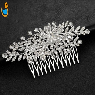 Đám Cưới Hoa Bạc Lược Tóc Nữ Ngọt Lấp Lánh Kim Cương Giả Lược Barrette Cho Người Phụ Nữ Tóc Trang Trí Đồ Trang Trí