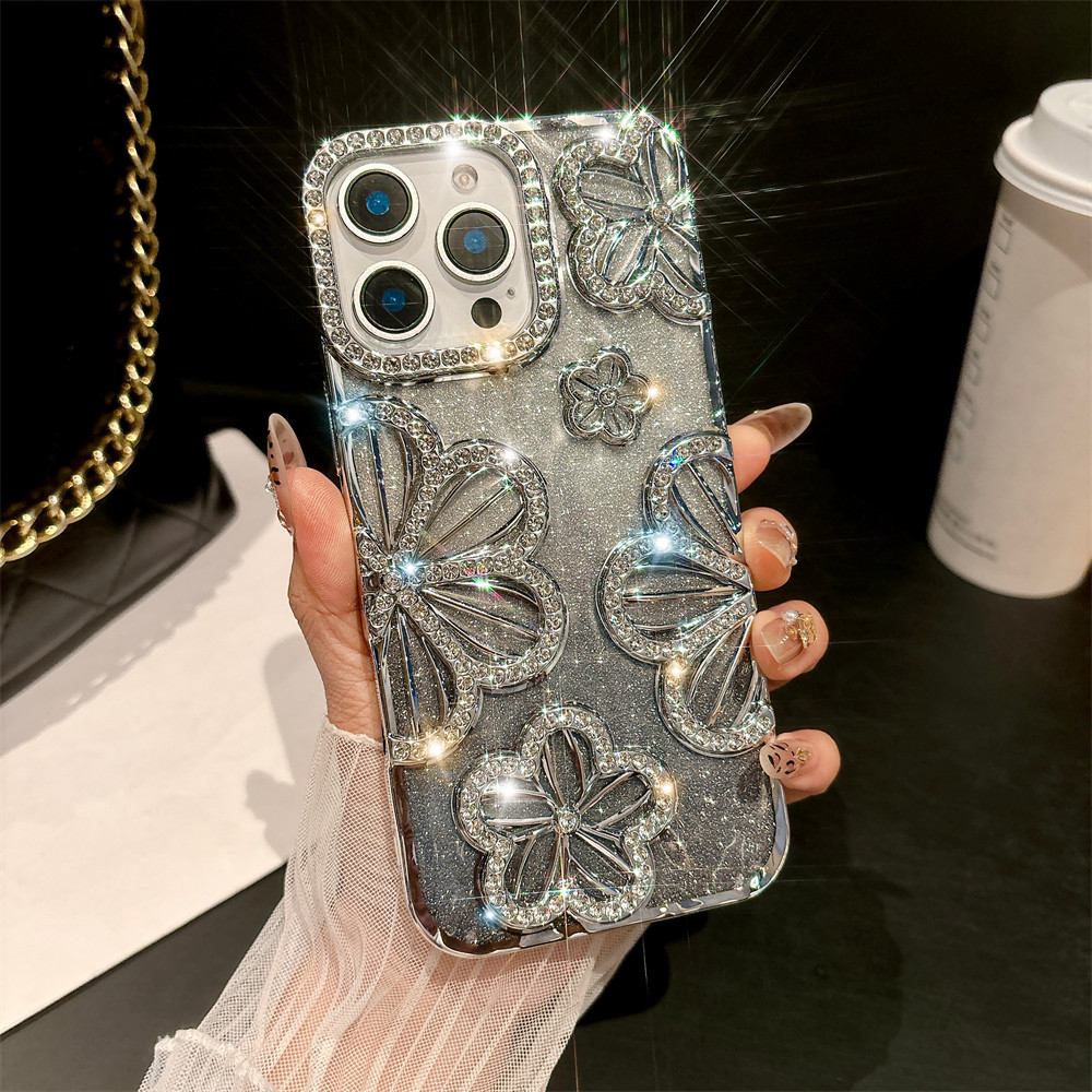 Ốp Điện Thoại Mạ Hoa Kim Cương Flash Cho iPhone 16 11 12 13 14 15 Pro Max 15 16 plus Ống Kính Bảo Vệ Camera Vỏ Chống Sốc TPU Vỏ Mềm Vỏ Bảo Vệ Điện Thoại