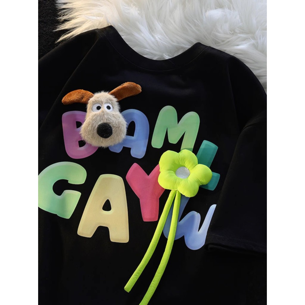 Mùa Hè Phong Cách Mới Bán Chạy Cotton Nguyên Chất Áo Thun Tay Ngắn Thời Trang Cotton Nguyên Chất Vừa Lớn Bé Trai Bé Gái Áo Thun Tay Ngắn 8O-180 Size F
