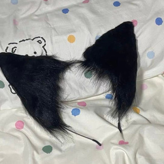 HARRIETTLO Wolf Dog Hair Band, JK Hair Hoop Tai Mèo Băng Đô, Động Vật Dễ Thương Sang Trọng Gothic Lông Cosplay Mũ Phụ Kiện Tóc Nữ