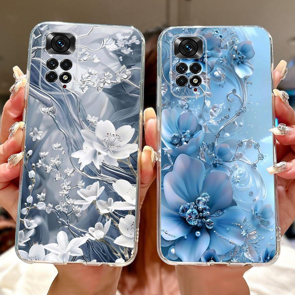 Vỏ Bướm Hoa Sang Trọng Cho Xiaomi Poco M4 Pro 4G 5G PocoM4 M4Pro M 4 Ốp điện thoại Mềm Trong Suốt Ốp điện thoại Nơ Trái Tim Tình Yêu