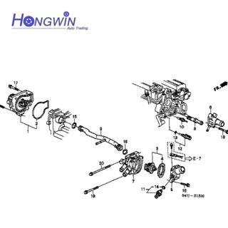 19311-P03-000 19301-P08-316 Bình Giữ Nhiệt Nhà Ở Ổ Cắm Nước Cho Xe Honda Civic 1992-1996 1.5 Xăng E-EG3 E-EG4 Integra E-DB6 E-DC1 19311P0370 19301P08316