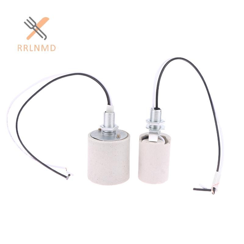 RRLNMD E14 / E27 Giá đỡ đèn vít bằng gốm Bộ chuyển đổi chịu nhiệt Đèn LED Sử dụng tại nhà Ổ cắm tròn cho đế bóng đèn có cáp MỚI