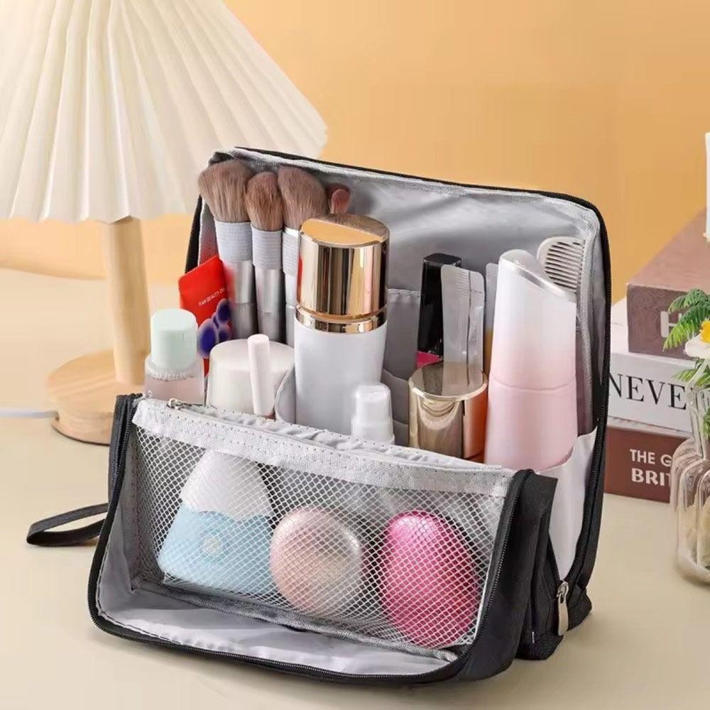 [Vận chuyển nhanh] Túi trang điểm đứng SIMPLEAID, Túi đựng mỹ phẩm chống nước dung tích lớn, đa chức năng có ngăn vải Túi đựng bút sinh viên nữ