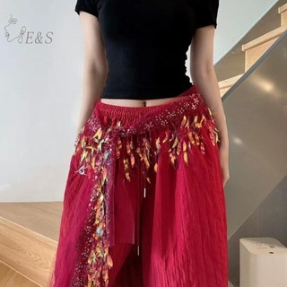 Strongaroetrtomj Tinh Tế Kim Sa Lấp Lánh Dây Thắt Lưng Cho Nữ Bé Gái Bụng Nhảy Múa Đính Kim Sa Lấp Lánh Dây Xích Trang Phục Hông Khăn Dancer Váy VN