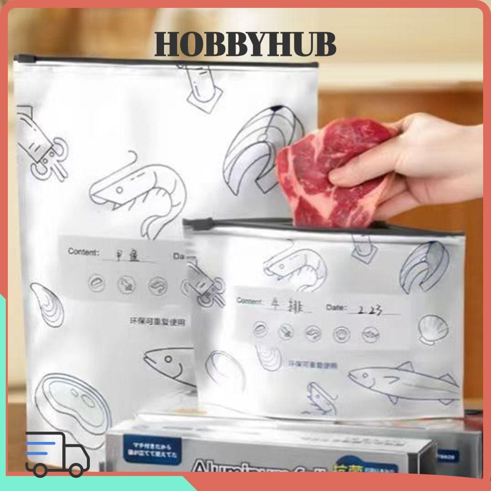 HOBBYHUB Túi Đứng Tủ Đông 10 Cái, Túi Đựng Thực Phẩm Chống Rò Rỉ, Túi Nhôm Tái Sử Dụng An Toàn, Giữ Tươi Nhà Bếp, Tổ Chức