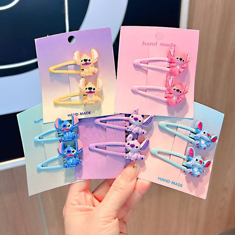 Kẹp Tóc Trẻ Em Dễ Thương Acrylic Xanh Dương, Viền Uốn Sắt