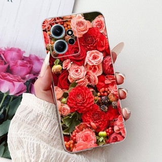 Dành Cho Xiaomi Redmi Note 12 4G Vỏ Hoa Cẩm Thạch Sang Trọng Bướm Silicon Mềm Mỏng TPU Dành Cho Xiomi Redmi Note12 4G Ốp Lưng